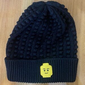 LEGO Kids Black Beanie with Yellow Patch